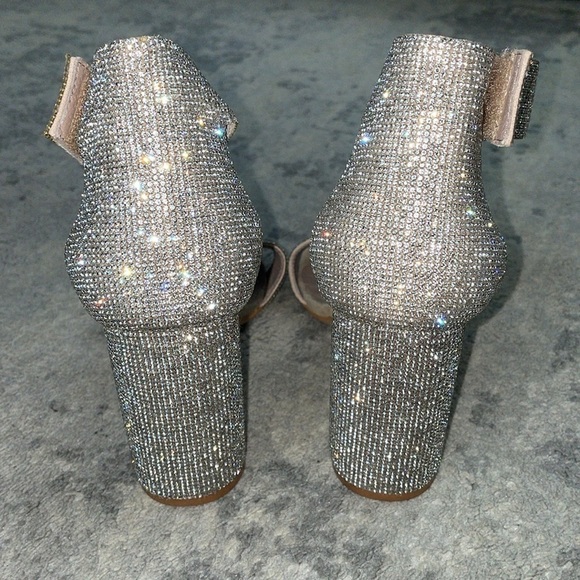 Jeffrey Campbell Kassidy Heels Sparkle Crystals Silver Party Glam NYE Sz 7 - Picture 8 of 15